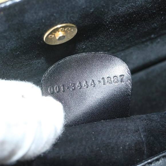 GUCCI Bamboo Hand Bag Leather Black 001 3444 1887 Auth 61693 - Picture 11 of 16